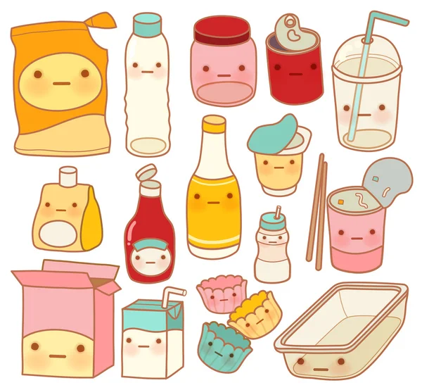 Set of Cute Rubbish — Stock Vector