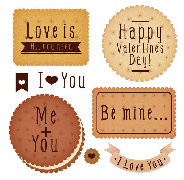 Set de etiqueta del día de San Valentín — Archivo Imágenes Vectoriales