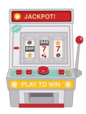 Beyaz yalıtılmış bağbozumu slot makinesi oyuncak 