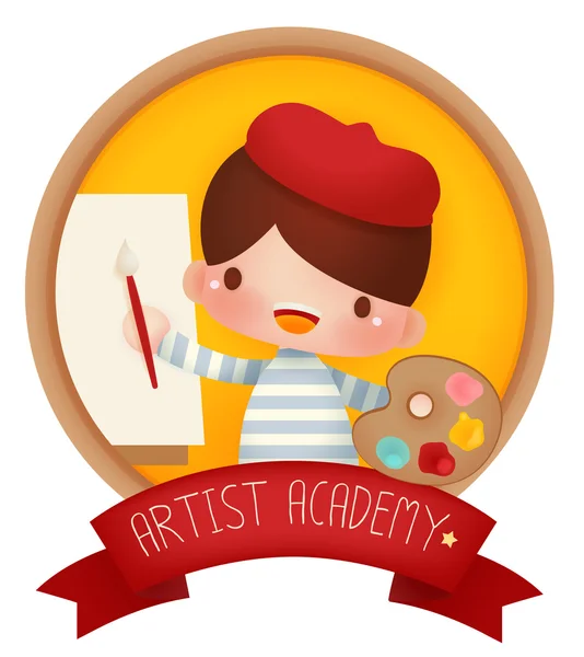 Banner de artista adorable — Archivo Imágenes Vectoriales