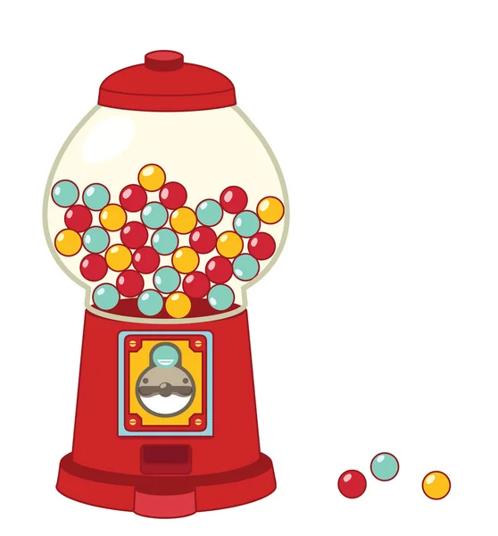 Vintage gumball machine geïsoleerd op wit — Stockvector