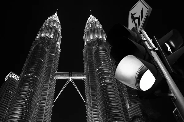 Suria KLCC Petronas Twin Tower Black and White — Stock Photo, Image