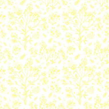 Beyaz arka planda soyut ağaç ve arılar. Kusursuz çift renkli desen. Tekstil ve kumaşlar için modern monokrom sanatı. Ev dekorasyonu ve giysileri için desen.