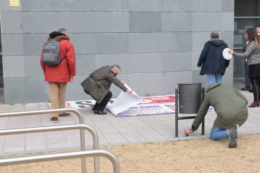 Valladolid, İspanya; 03-02-2021. COVID-19 'a karşı alınan tedbirlere karşı otel ve restoranların protestoları.