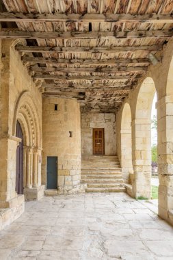 Valdivielso, Burgos, Castilla y Leon, İspanya 'daki San Miguel de Valdenoceda Kilisesi' nin detayları.