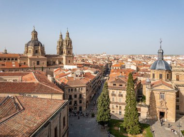 Salamanca şehrinin hava manzarası, Castilla y Leon, İspanya