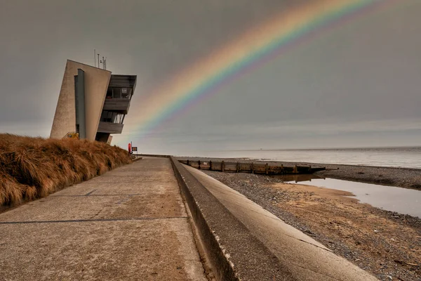 Rossall Beach Fleetwood Lancashire Egyesült Királyság Rossall Point Külső Sétányán — Stock Fotó