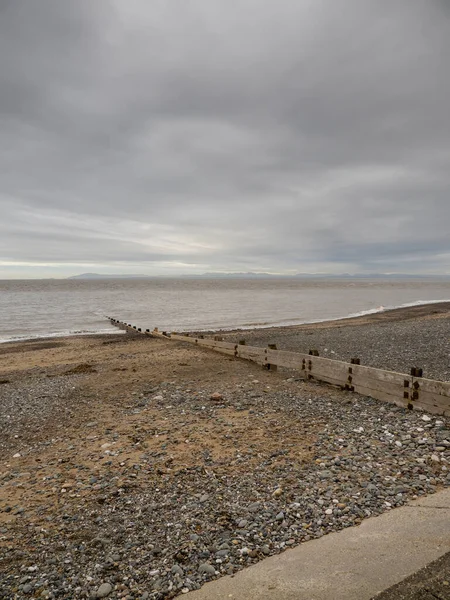 Rossall Beach Fleetwood Lancashire Egyesült Királyság Rossall Point Külső Sétányán — Stock Fotó