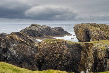 Pinnacles and Stacks at the Butt of Lewis lighthouse at the Northern point of the Isle of Lewis
