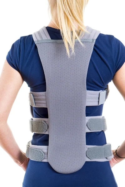 Woman Wearing Supportive Back Brace — Stock Photo, Image