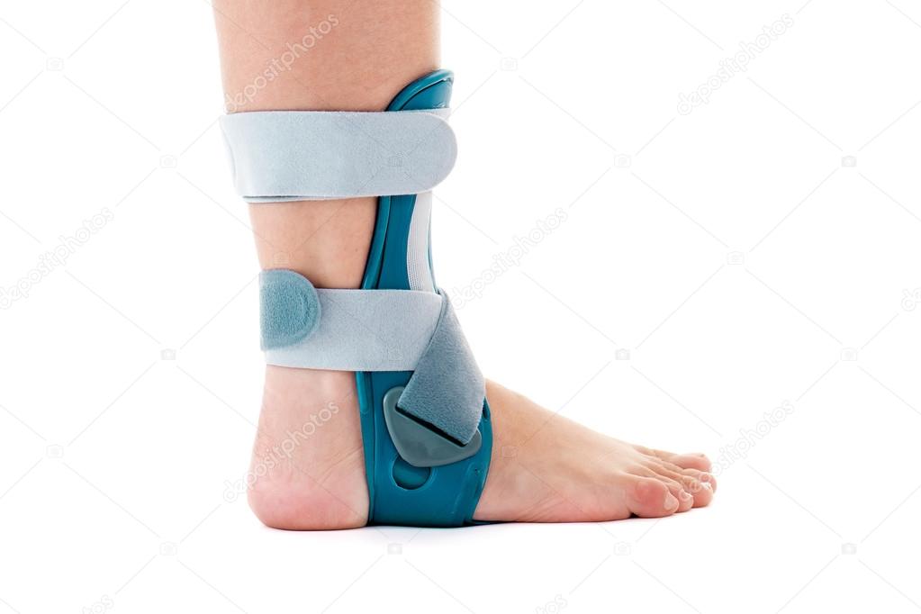 Man Wearing Ankle Support Brace