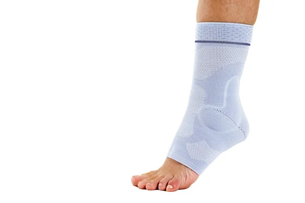 Woman Wearing Flexible Elastic Ankle Brace — Stock Photo, Image