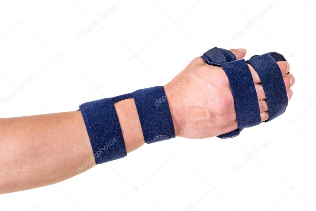 Person Wearing Supporting Hand and Wrist Brace