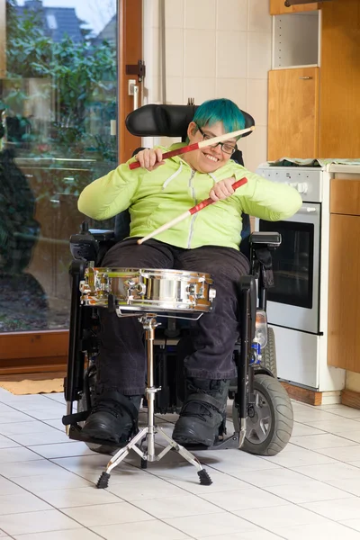 Woman with infantile cerebral palsy — Stock Photo, Image