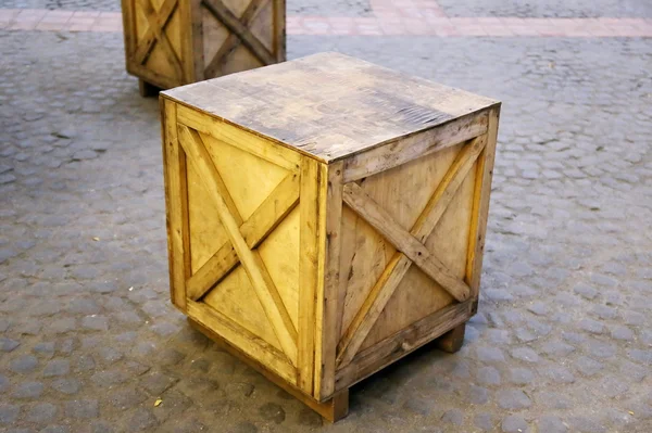 Старый Деревянный Ящик Полу — стоковое фото