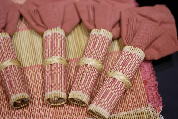 Roll Mat Pink Fabric — Stock Photo, Image