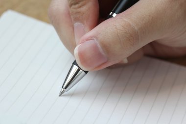 El yazısı kağıda, arkaplana