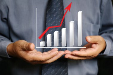 iş adamı tutun graph grafiği, mali