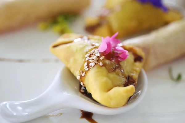 Deep Fried Chinese Dumpling Plate — Stock Photo, Image