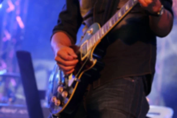 Músico Borroso Tocando Guitarra Concierto — Foto de Stock