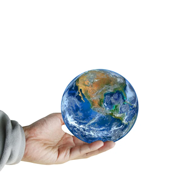 stock image hand hold the earth ,including elements furnished by NASA