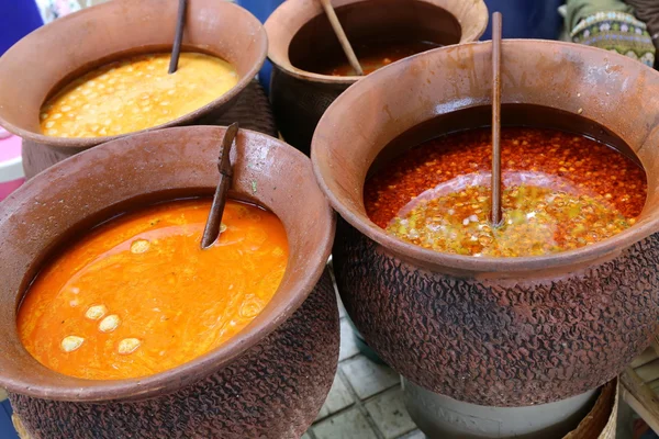 Thai Curry Soup Clay Pot — Stock Photo, Image