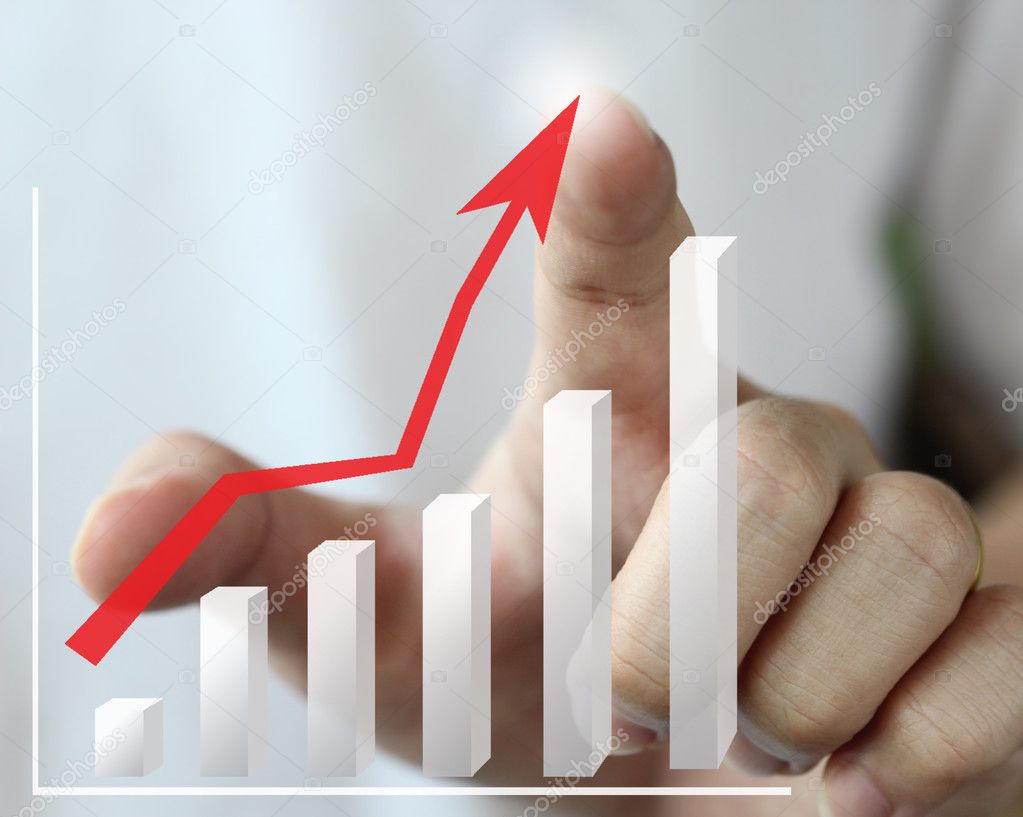 finger point business chart background