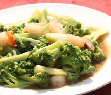 Stir-Fried Broccoli Broccoli white dish, restaurant