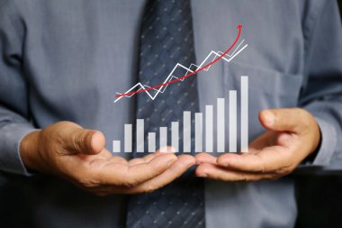 iş adamı tutun graph grafiği, mali