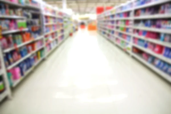 Empty supermarket aisle, Motion Blur.