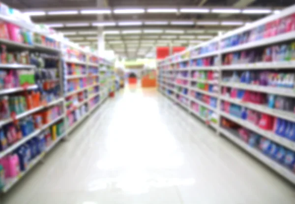 Empty Supermarket Aisle Motion Blur — Stock Photo, Image