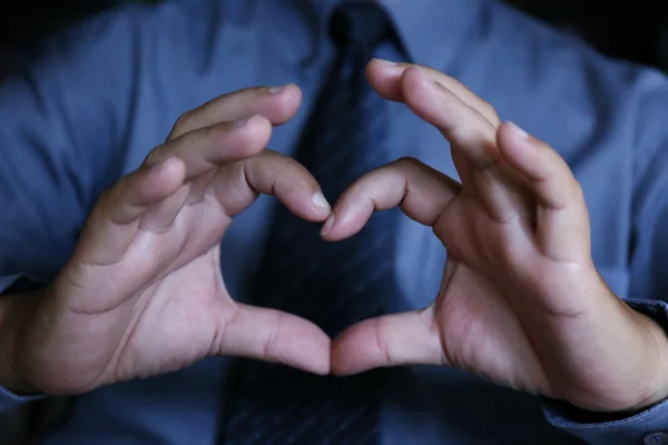 Businessman Hand Heart Hand Sign — Stock Photo, Image