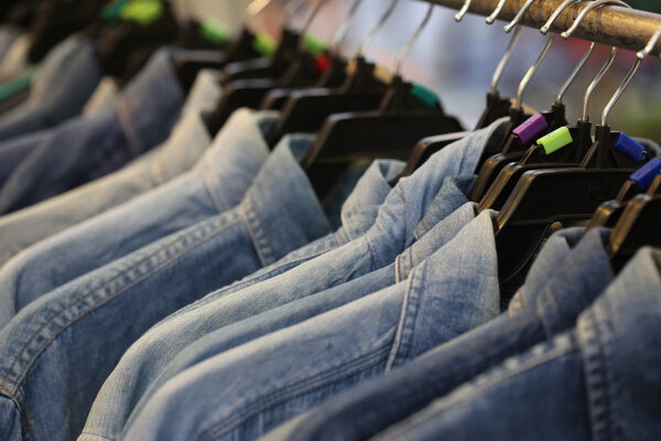 blue jeans in the shop