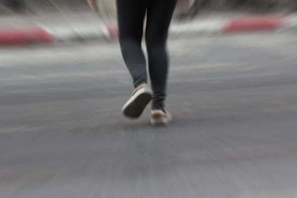 Wazig Mensen Lopen Straat Achtergrond — Stockfoto