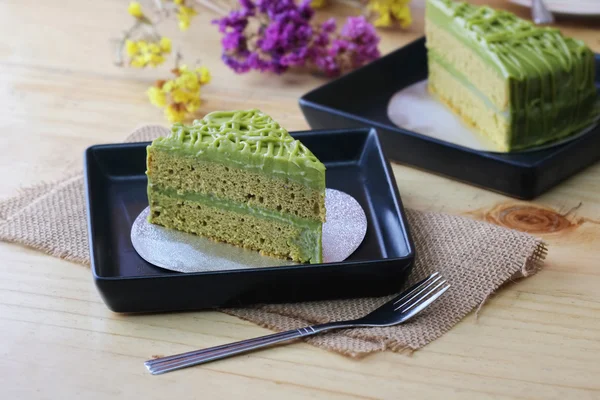 Grüner Tee Kuchen Hausgemachte Bäckerei — Stockfoto