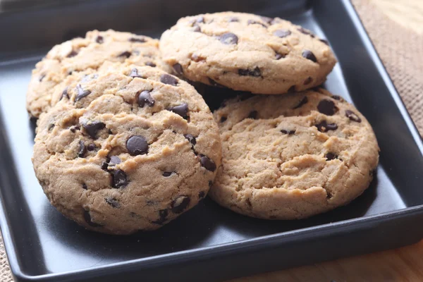 Galletas Caseras Doble Chip Chocolate Placa — Foto de Stock