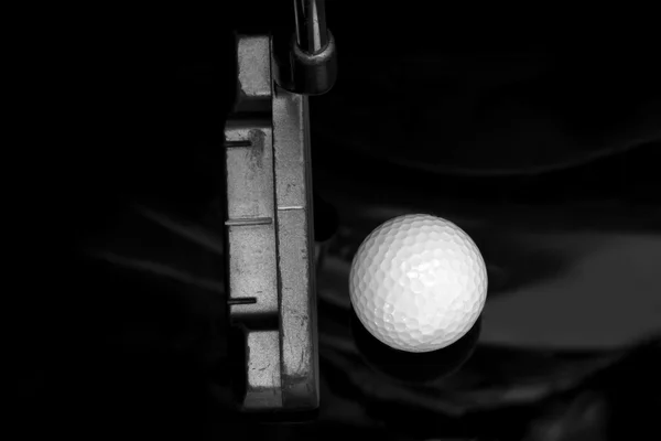 Closeup Golf Putter Head Ball — Stock Photo, Image