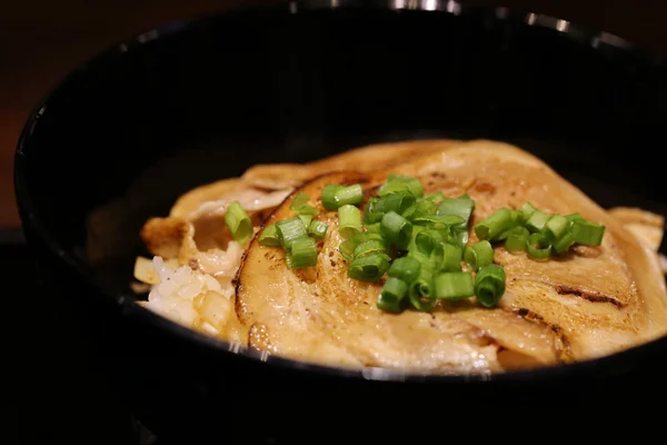 Gegrilde Varkensvlees Met Rijst Traditioneel Japans Eten — Stockfoto