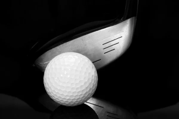 Närbild Golf Putter Huvud Och Boll — Stockfoto