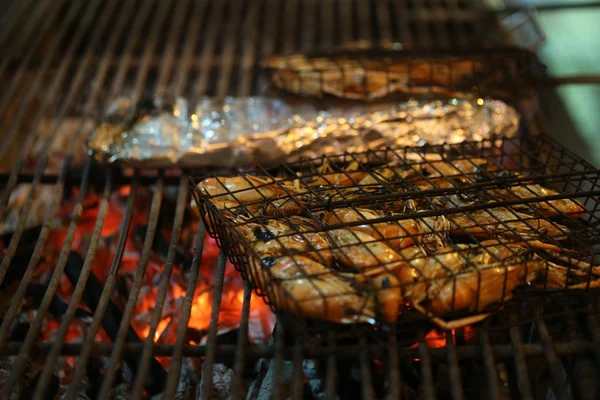 Cerca de camarones, barbacoa — Foto de Stock