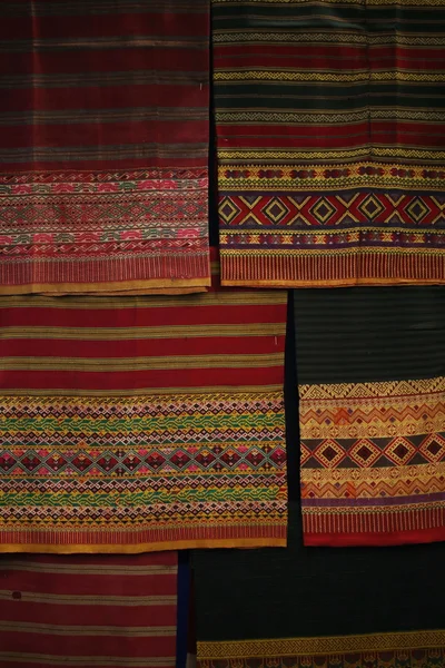 Sztuka bawełniane tkaniny tekstura tło, tajskim stylu — Zdjęcie stockowe