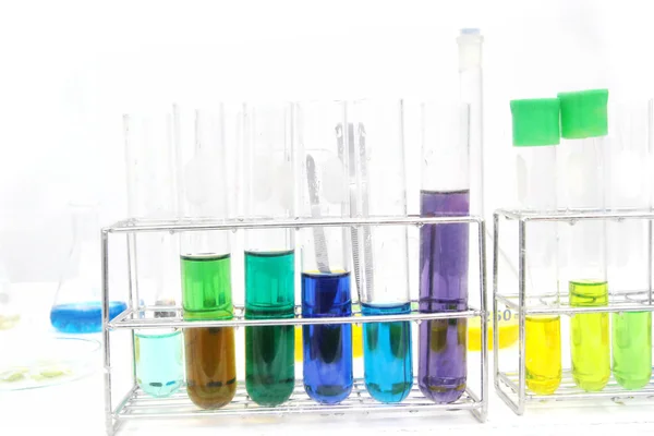 Colorful test tube, Chemical, Science, Laboratory, — Stock Photo, Image