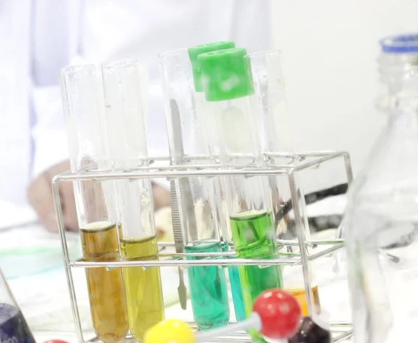 Colorido tubo de ensayo, Química, Ciencia, Laboratorio , — Foto de Stock