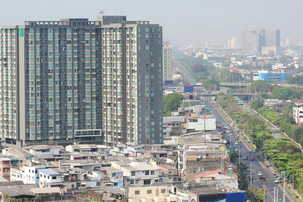 Widok z wysokiego budynku w Bangkok, Tajlandia — Zdjęcie stockowe