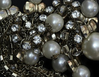 makro altın boncuk, altın top ve inci