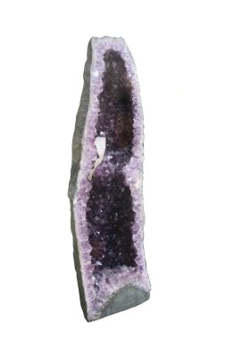 Doğal ametist, mor kristal taş izole, mineral
