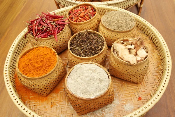 Close up seasoning in basket, Thailand — Stock Photo, Image