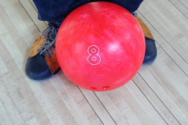 Close-up van bowling bal voor spelen sport — Stockfoto