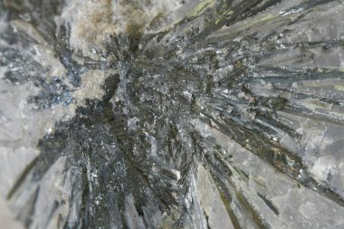 close up antimony mineral in stone, stibnite clipart