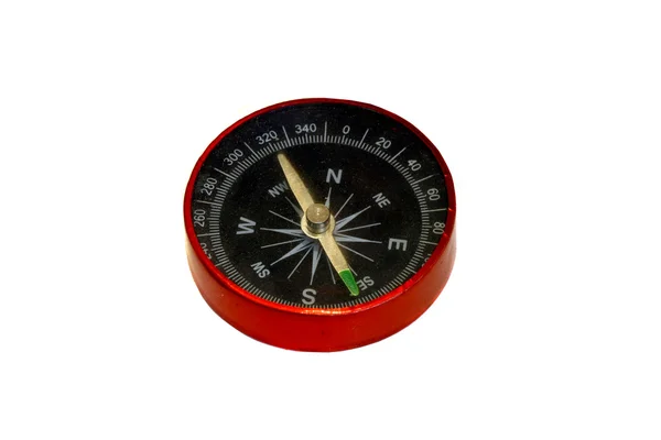 Kompas czerwony na białym tle — Zdjęcie stockowe